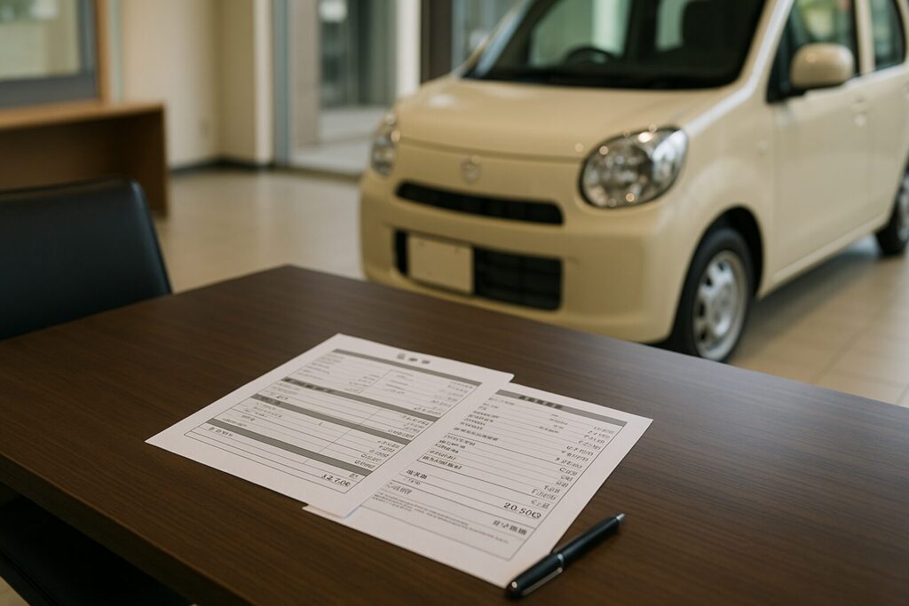 中古軽の見積書はこう読む ─ レイアウト全体の把握